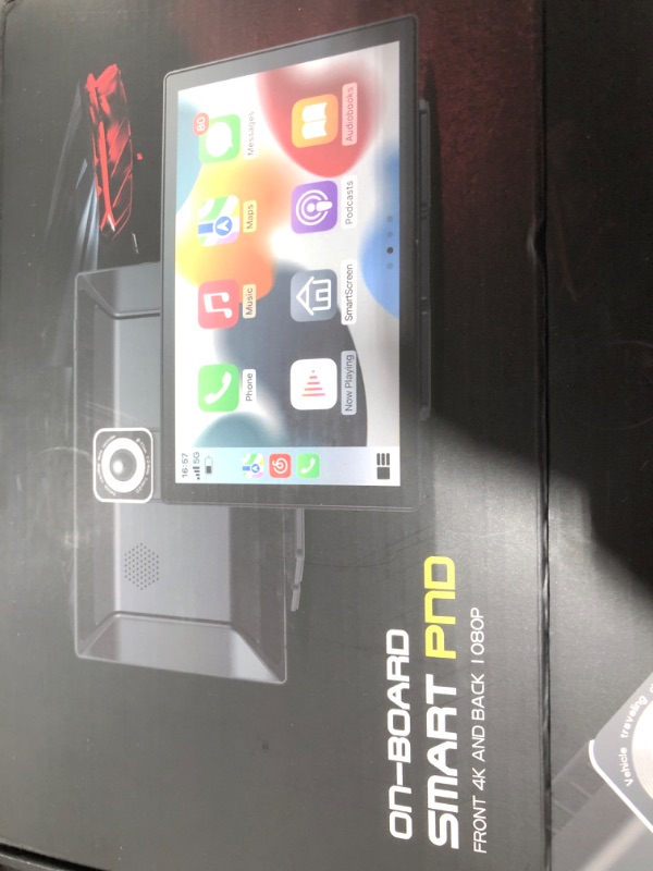 Photo 1 of Wireless CarPlay Screen - 9'' Portable Car Stereo with 4K Dash Cam, 1080P Backup Camera, Satellite Radio, Apple CarPlay & Android Auto, GPS Navigation/AirPlay/Voice Control