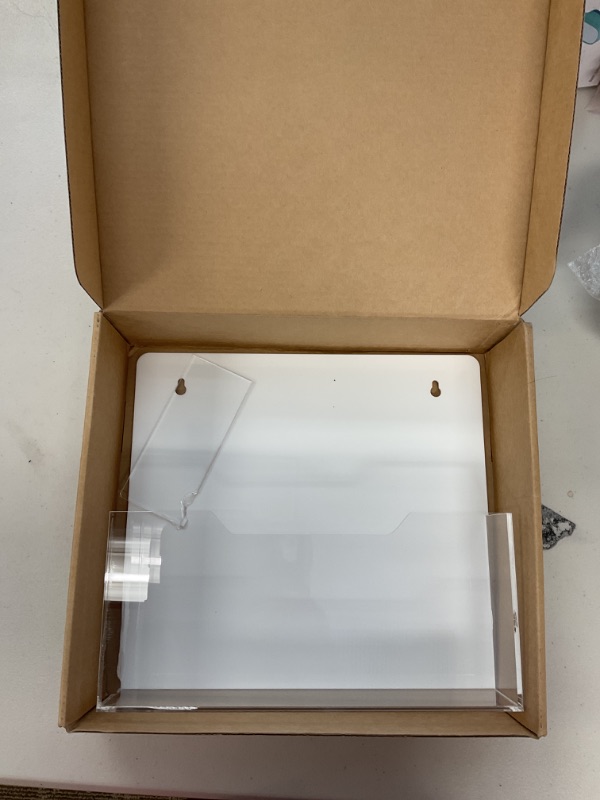 Photo 1 of Acrylic Magnetic File Holder: Clear Plastic Mail Organizer - Wall Mount Magazine Display Stand for Refrigerator Whiteboard Ofiice