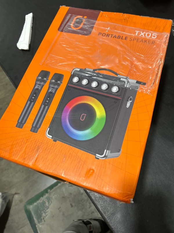 Photo 1 of HWWR Karaoke Machine for Adults, Portable Bluetooth Speaker Karaoke Machine with 2 Microphones for Home Party Outdoor, Karaoke Microphones with PA System Support TV/USB/AUX/TWS