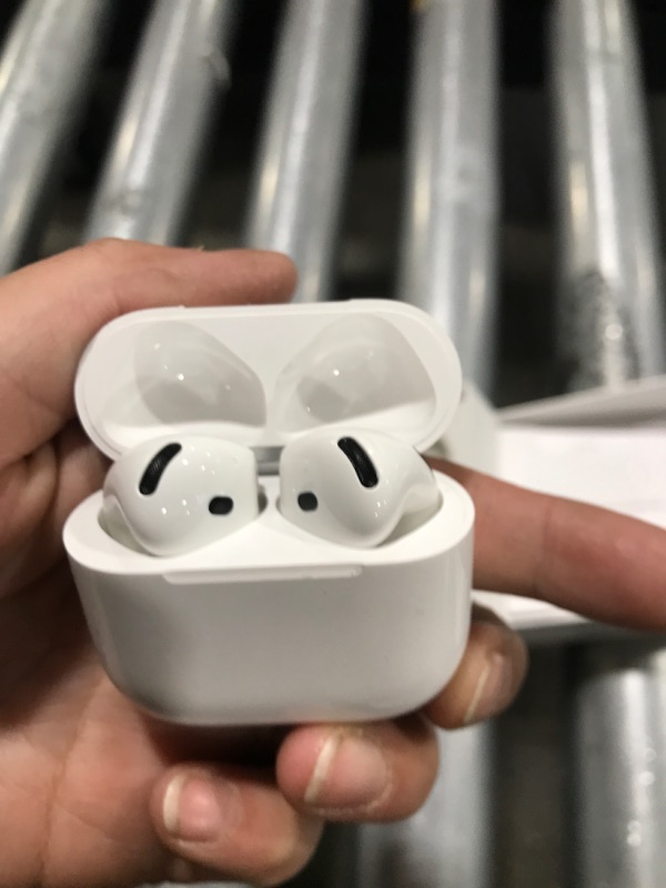 Photo 1 of Apple AirPods 4 Wireless Earbuds, Bluetooth Headphones, Personalized Spatial Audio, Sweat and Water Resistant, USB-C Charging Case, H2 Chip, Up to 30 Hours of Battery Life, Effortless Setup for iPhone