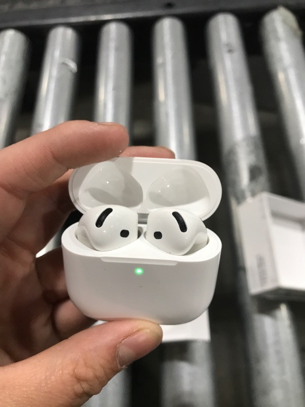 Photo 1 of Apple AirPods 4 Wireless Earbuds, Bluetooth Headphones, with Active Noise Cancellation, Adaptive Audio, Transparency Mode, Personalized Spatial Audio, USB-C Charging Case, Wireless Charging, H2 Chip