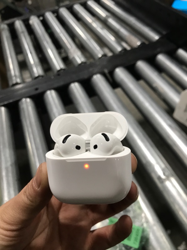Photo 1 of Apple AirPods 4 Wireless Earbuds, Bluetooth Headphones, Personalized Spatial Audio, Sweat and Water Resistant, USB-C Charging Case, H2 Chip, Up to 30 Hours of Battery Life, Effortless Setup for iPhone