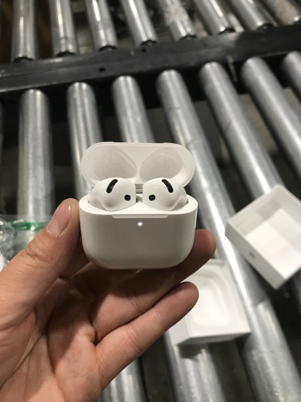 Photo 1 of Apple AirPods 4 Wireless Earbuds, Bluetooth Headphones, with Active Noise Cancellation, Adaptive Audio, Transparency Mode, Personalized Spatial Audio, USB-C Charging Case, Wireless Charging, H2 Chip