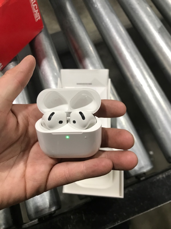 Photo 1 of Apple AirPods 4 Wireless Earbuds, Bluetooth Headphones, with Active Noise Cancellation, Adaptive Audio, Transparency Mode, Personalized Spatial Audio, USB-C Charging Case, Wireless Charging, H2 Chip