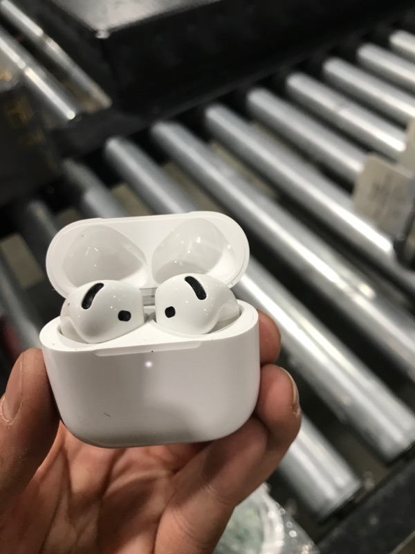 Photo 1 of Apple AirPods 4 Wireless Earbuds, Bluetooth Headphones, Personalized Spatial Audio, Sweat and Water Resistant, USB-C Charging Case, H2 Chip, Up to 30 Hours of Battery Life, Effortless Setup for iPhone