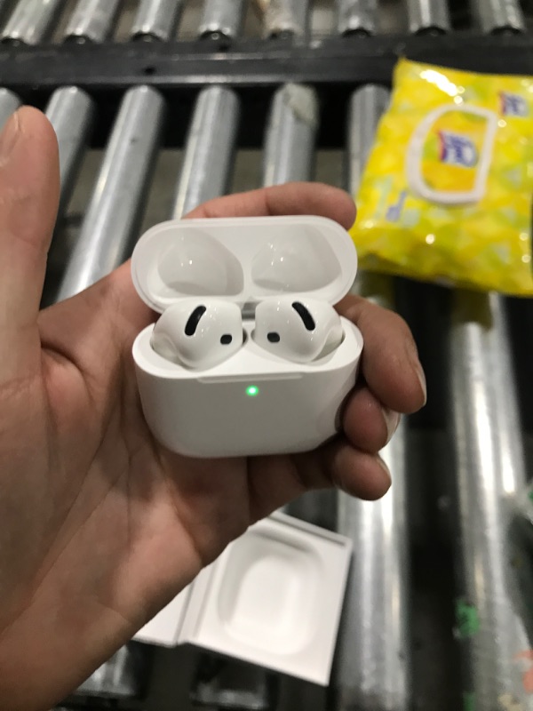 Photo 1 of Apple AirPods 4 Wireless Earbuds, Bluetooth Headphones, Personalized Spatial Audio, Sweat and Water Resistant, USB-C Charging Case, H2 Chip, Up to 30 Hours of Battery Life, Effortless Setup for iPhone