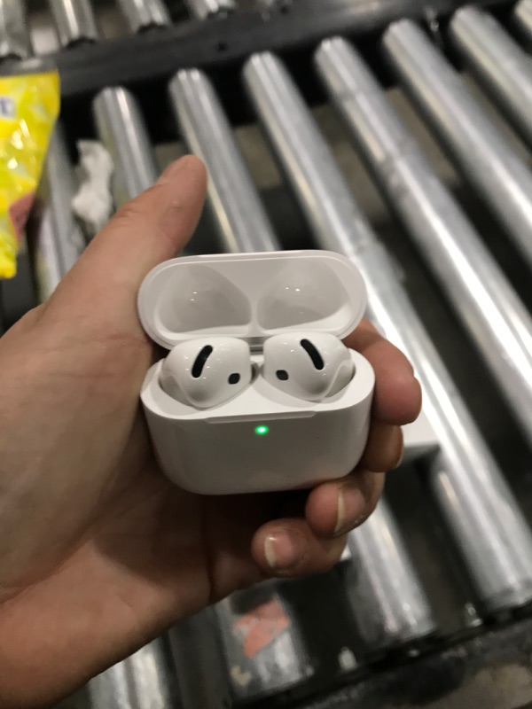 Photo 1 of Apple AirPods 4 Wireless Earbuds, Bluetooth Headphones, Personalized Spatial Audio, Sweat and Water Resistant, USB-C Charging Case, H2 Chip, Up to 30 Hours of Battery Life, Effortless Setup for iPhone