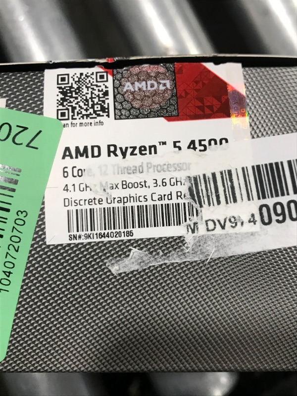 Photo 1 of AMD Ryzen 5 4500 6-Core, 12-Thread Unlocked Desktop Processor with Wraith Stealth Cooler