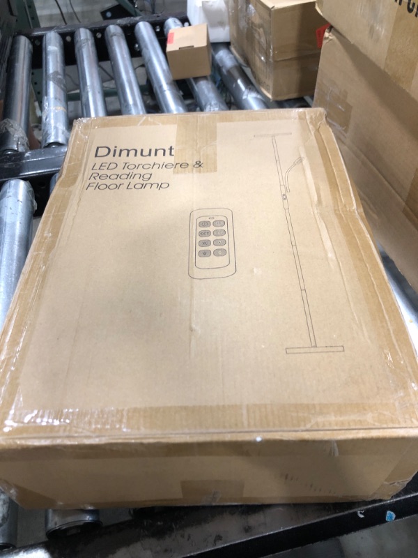 Photo 1 of Dimunt Floor Lamp LED Floor Lamps for Living Room Bright Lighting, 27W/2000LM Main Light and 7W/350LM Side Reading Lamp, Adjustable 3 Colors Tall Lamp with Remote & Touch Control