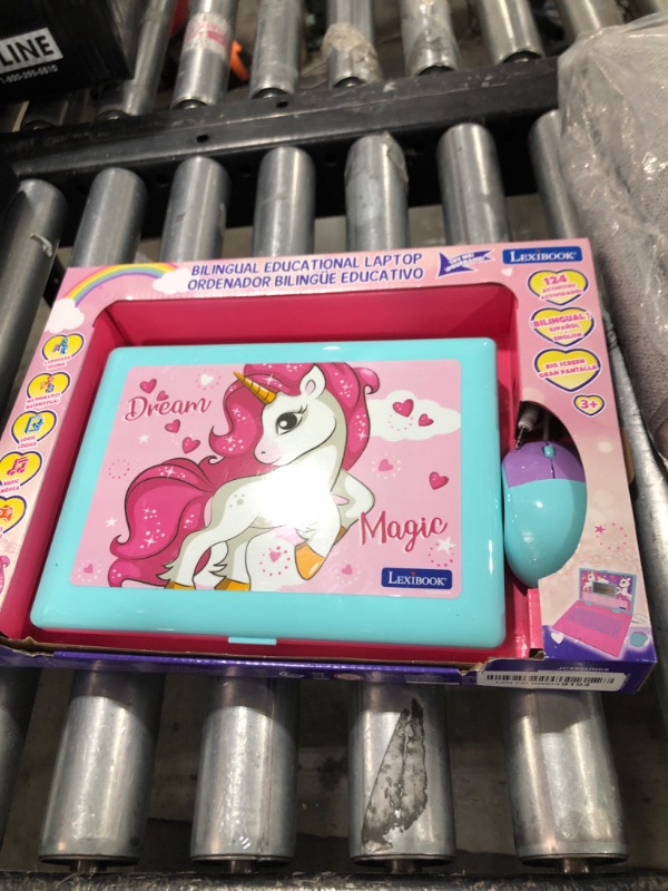 Photo 1 of LEXiBOOK - Unicorn Educational and Bilingual Laptop Spanish/English - Toy for Children with 124 Activities to Learn Mathematics, Dactylography, Logic, Clock Reading, Play Games and Music - JC598UNIi2