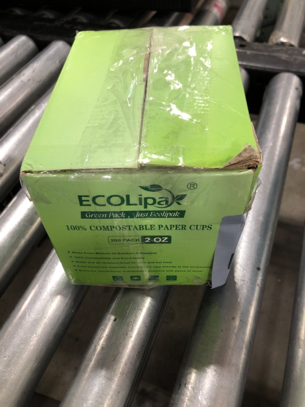 Photo 1 of ECOLipak 200 Pack 2 oz Compostable Portion Cups, 100% Biodegradable Souffle Cups, Disposable Paper Cups for Condiment Samples