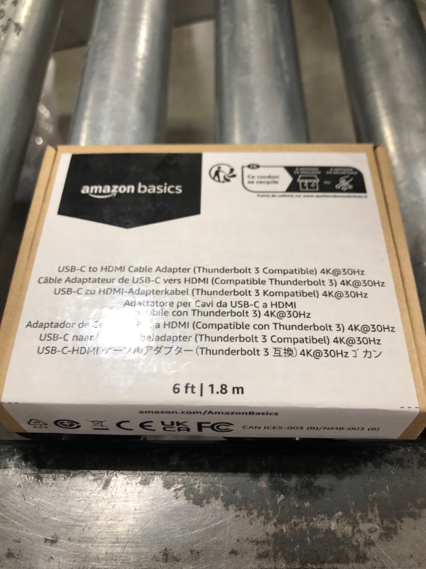 Photo 1 of Amazon Basics USB-C (Source) to HDMI (Display) Cable Adapter (Thunderbolt 3 Compatible) 4K@30Hz, 6-Foot, Black
