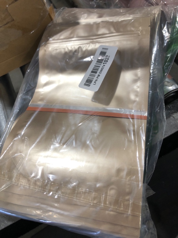 Photo 1 of 100PCS Resealable Smell Proof Stand Up and Flat Mylar Bags Aluminum Foil Pouch Bag 4 x 6 and 6 X 9 Inches Reclosable Mylar Ziplock Bag Food Storage Grip Seal Wrap (Gold Stand UP, 6X9 Inch)