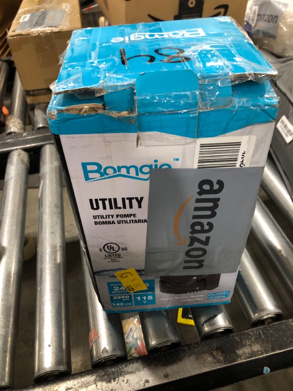 Photo 1 of BOMGIE 1/3 HP Automatic Submersible Water Pump, 2250GPH Sump Pump Portable Electric Utility Pump Removal for Pool Draining Basement Hot Tubs Garden Pool Cover Pond with 20ft Power Cord
