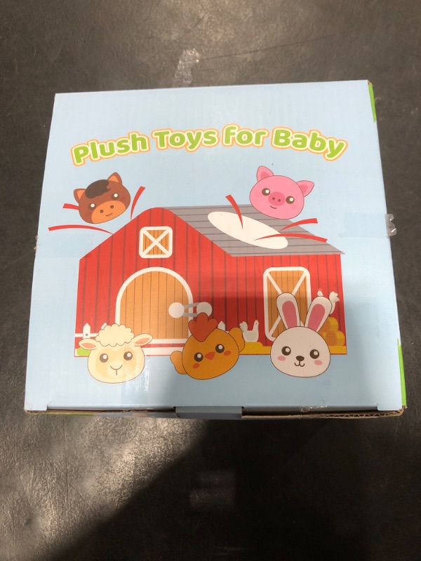 Photo 1 of KMUYSL Plush Farm Animals Playset for 0-6 6-12 Months, Baby Toys for Toddlers 1-3, Soft Sensory Toys with Crinkle, Rattles, Mirror - Montessori Toys, 1st Birthday Baby Easter Basket Stuffers Gifts