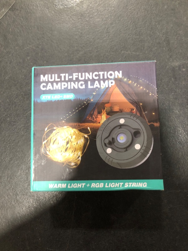 Photo 1 of Luvan Camping String Lights, 2 in 1 Camping Essentials Gear with 8 Adjustable Modes, LED Camp Lantern Rechargeable, 2000mAh IPX4 Portable Tent Lights for AWN Tent,Hiking,Yard Garden,Christmas Decor