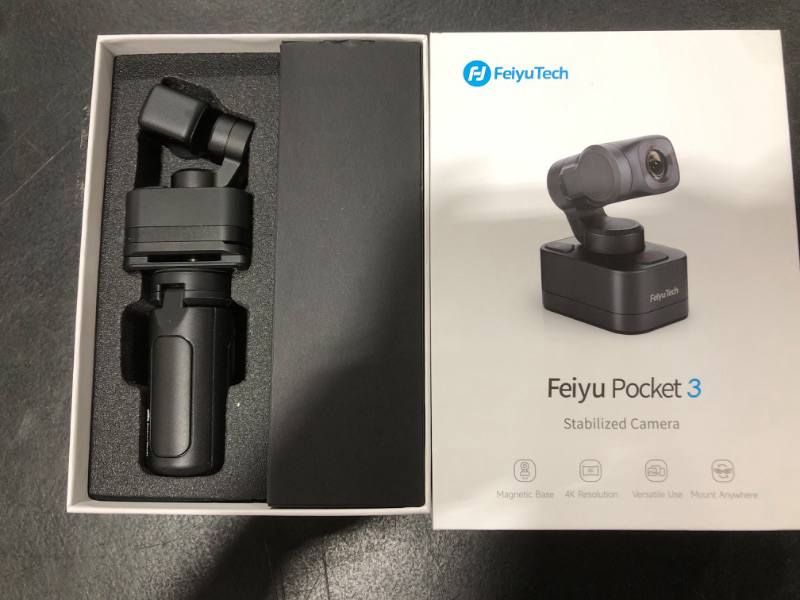 Photo 1 of Feiyu Pocket 3 Combo:Remote Handle&Camera - Gimbal with 4K Camera 3 Axis Stabilizer,Cordless Detachable Designed,Magnetic,AI Tracking,for Car/Travel/Pets,YouTube Portable Video Pocket Camera 0.35lb