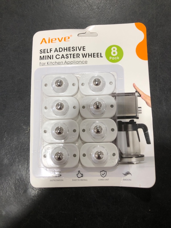 Photo 1 of Aieve Appliance Rollers, 8 Pack Small Appliance Slider, Self Adhesive Caster Wheels, Mini Swivel Wheels for Kitchen Countertop Easy Moving