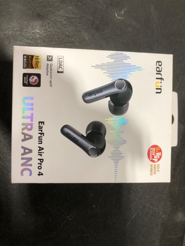 Photo 1 of EarFun Air Pro 4 Adaptive Hybrid Noise Canceling Wireless Earbuds, Qualcomm Snapdragon Sound, aptX™ Lossless, 6 Mics AI CVC 8.0 Call, LDAC Hi-Res Audio, 52H Playtime, Bluetooth 5.4, in-Ear Detection
