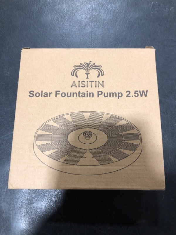Photo 1 of AISITIN 2.5W Solar Bird Bath Fountain Pump, Solar Fountain Pump for Bird Bath with 6 Nozzles, 6.7" Solar Powered Water Fountain Pump for Garden, Ponds, Pool, Fish Tank, Aquarium and Outdoor