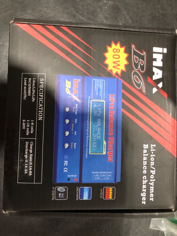 Photo 1 of Hobby Fans B6 Mini Professional Balance Charger/Discharger with Power Supply for 1S-6S LiPo Lilon Life NiCd NiMh Pb RC Battery