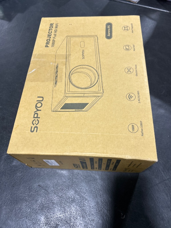 Photo 1 of [Electric Focus/Auto Keystone] Projector with WiFi and Bluetooth, 650 ANSI Native 1080P 4K Support Outdoor Movie Projectors Max 450" Display, SOPYOU Home Theater Projector for iOS/Android/TV Stick