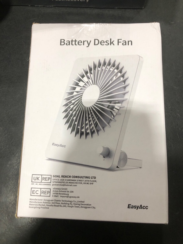 Photo 1 of EasyAcc Portable Desk Fan Desktop Fan, Battery Operated Fan 6-Inch Foldable Travel Fan [ Ultra-Quiet Step-less Speed Control ] 160°Tilt Standing Hanging Fan for Travel Office Home Outdoor Dorm…