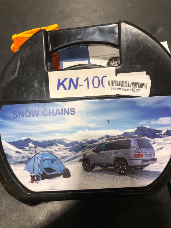 Photo 1 of COCO BIRD Snow Chains, Wear-Resistant High Carbon Steel Anti Slip Tire Chain for Passenger Cars, Pickups, and SUVs, Set of 2 (KN100)