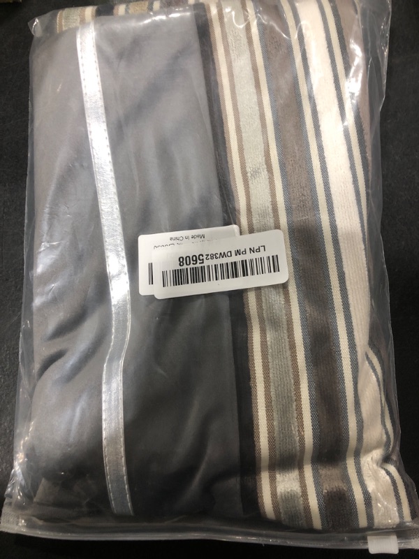 Photo 1 of Yangest Grey Striped Patchwork Throw Pillow Cover Silver Leather Cushion Cover Zippered Pillowcase for Sofa Couch Bedroom Living Room Home Decoration,20x20 Inch