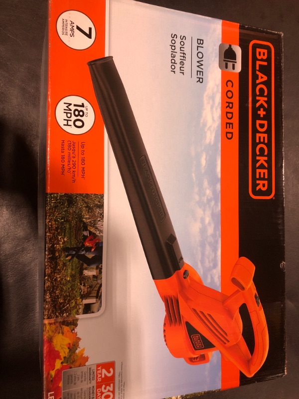 Photo 1 of BLACK+DECKER Electric Leaf Blower, 7-Amp (LB700)