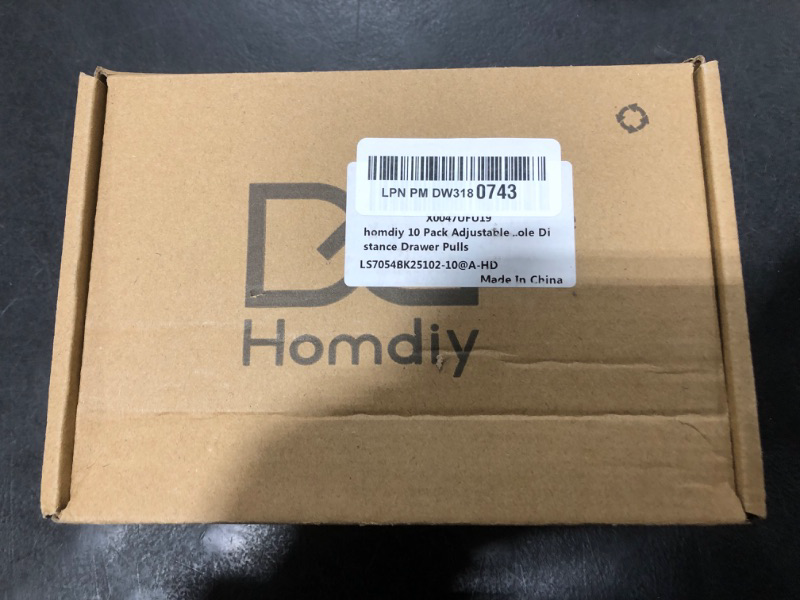 Photo 1 of homdiy 10 Pack Adjustable Black Cabinet Pulls 1" to 4" (25-102mm) Adjustable Hole Distance Drawer Pulls