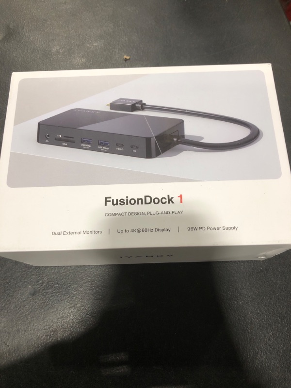 Photo 1 of iVANKY FusionDock 1 M4 MacBook Pro Docking Station with 150W Power Adapter, 12-in-2 Dual 4K@60Hz Monitor Dock for MacBook M1/M2/M3 Pro/Max Display Dock 2HDMI 2.0, 96W PD, 6 USB, Ethernet SD/TF Audio