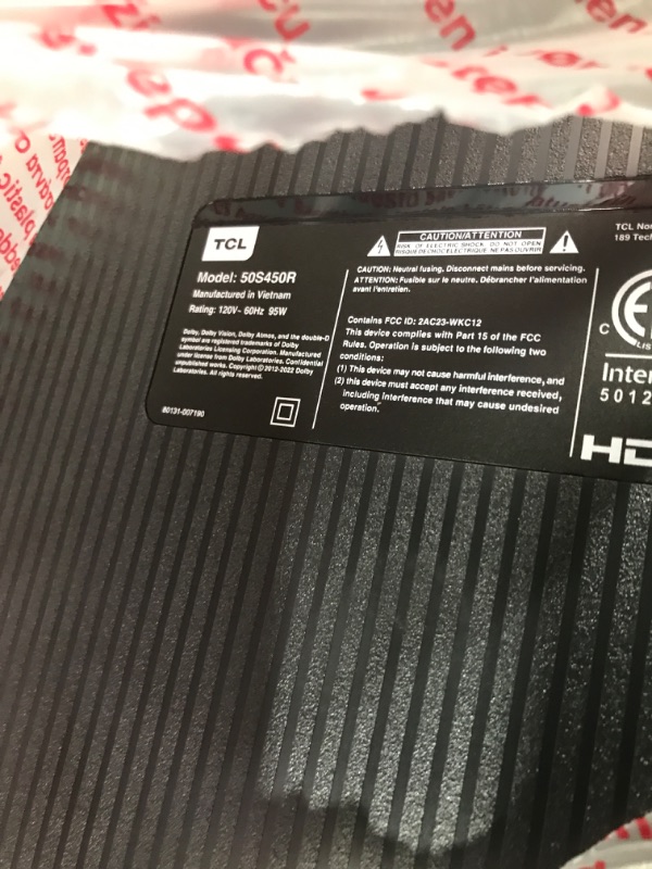 Photo 1 of TCL 50-Inch Class S4 4K LED Smart TV with Roku TV (50S450R, 2023 - Model), Dolby Vision, HDR, Dolby Atmos, Works with Alexa, Google Assistant and Apple HomeKit Compatibility, Streaming UHD Television