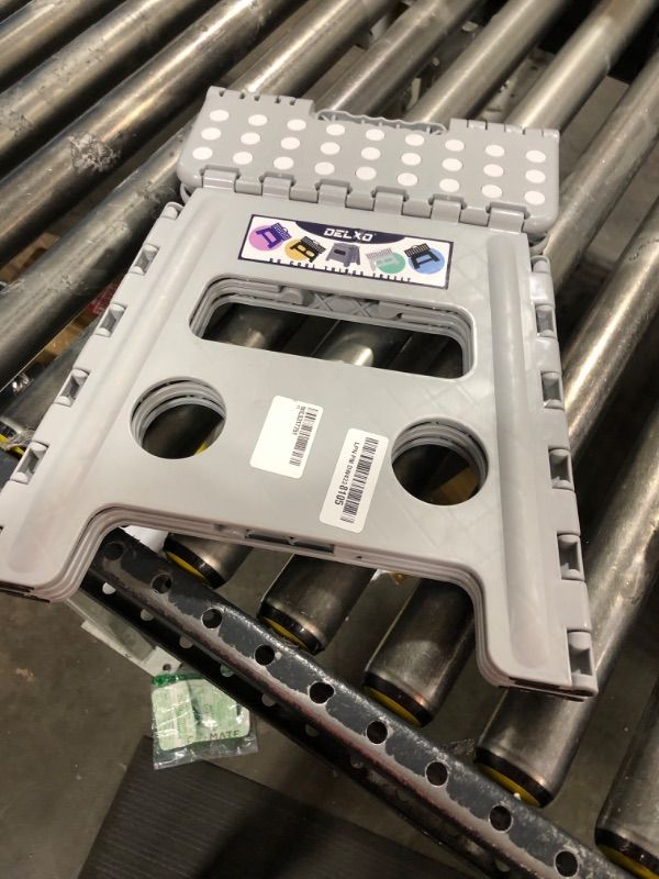 Photo 1 of Delxo Folding Step Stool, 13 inch Non-Slip Foldable Stools for Kids & Adults Up to 300 LBS, Step Stool with Handle, Lightweight for Kitchen, Bathroom, Bedroom, Garden, Grey, 1PC