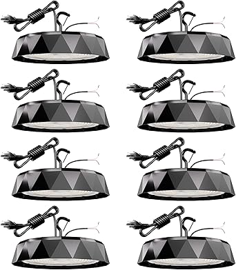 Photo 1 of AIKVSXER 8Pack UFO LED High Bay Light 200W, 32000LM High Bay LED Lights for Warehouse, 5ft Cable with Plug, 0-10V Dimmable, 5000K Daylight, AC120-277V, IP65 Waterproof - ETL/DLC Listed