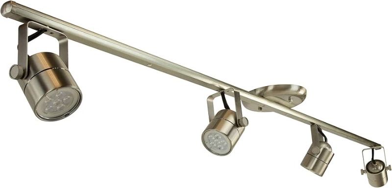 Photo 1 of LED 4FT 4-Light Track Lighting Kit GU10 LED Bulbs Included D368-44-LED-BS (Brushed Steel)