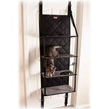 Photo 1 of K&H Pet Products Hangin Cat Tree Door Mounted Cat Furniture, Space Saving Multi-Level Wall Perch Hammock Bed, Interconnecting Levels, Collapsible, Tool-Free Assembly - Gray - Fits Doors <80in H