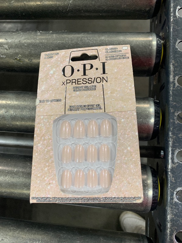 Photo 1 of OPI xPRESS/ON Throw Me a Kiss | Pink Shimmer Short Round Press On Nails | With Nail Glue | Long Lasting, Reusable, Non-damaging