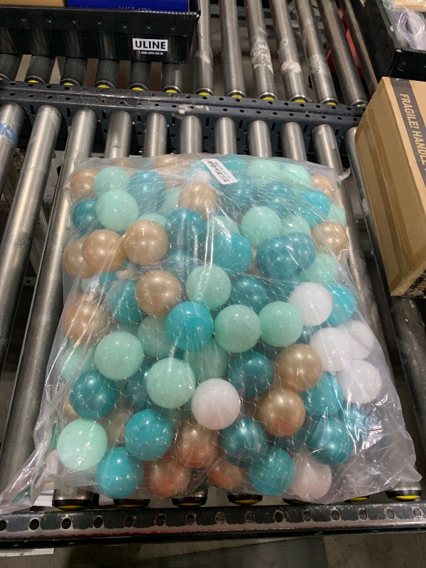 Photo 1 of GOGOSO Ball Pit Balls for Toddler, Baby Plastic Playballs Kids Soft Pastel Pelotas Non-Toxic BPA-Free 2green+White+Gold,100 Balls
