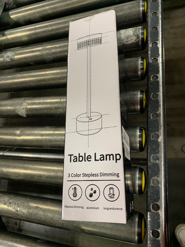 Photo 1 of Xermei Cordless Battery Powered Led Table Lamp,3 Color Portable Rechargeable Desk Lamp,Minimalist Design Metal Table Lamps with Touch Control,for Living Room/Restaurants/Bars/Camping(Silver)………