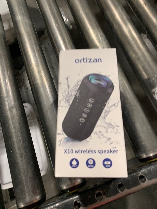 Photo 1 of Ortizan Portable Bluetooth Speaker: IPX7 Waterproof, 24W Loud Sound, Deep Bass, Bluetooth 5.3, LED Lights, Wireless Stereo Pairing, 30H Playtime, for Home/Outdoor/Party/Beach, Birthday Gift (Black)