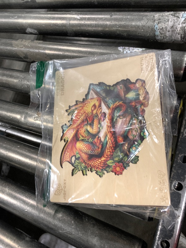Photo 1 of Jigfoxy Wooden Puzzle for Adults, Sleeping Dragon Wooden Jigsaw Puzzles for Adult, Unique Animal Shape Wood Cut Puzzles, Christmas Thanksgiving Gifts for Friends Family (M-11.4 * 10.9in-200pcs)