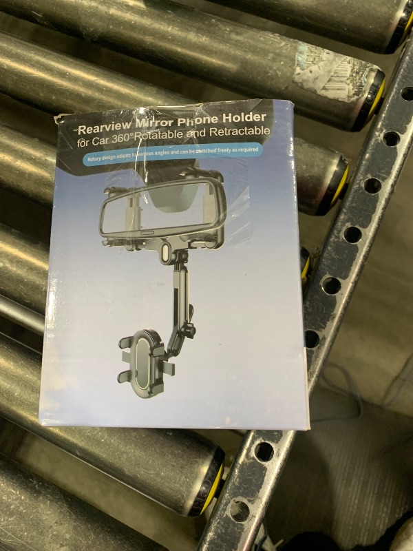 Photo 1 of Rear View Mirror Phone Holder - Multifunctional 360 Rotatable, With Retractable Handle, Fixed At Four Corners, For All Phones and Cars