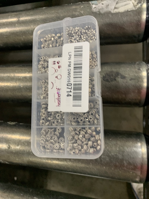 Photo 1 of Silver Spacer Beads for Jewelry Making - Flat, Small Seed Beads for Bracelets, Necklace & Earrings - 500pcs Bulk Tibetan Silver Jewelry Set