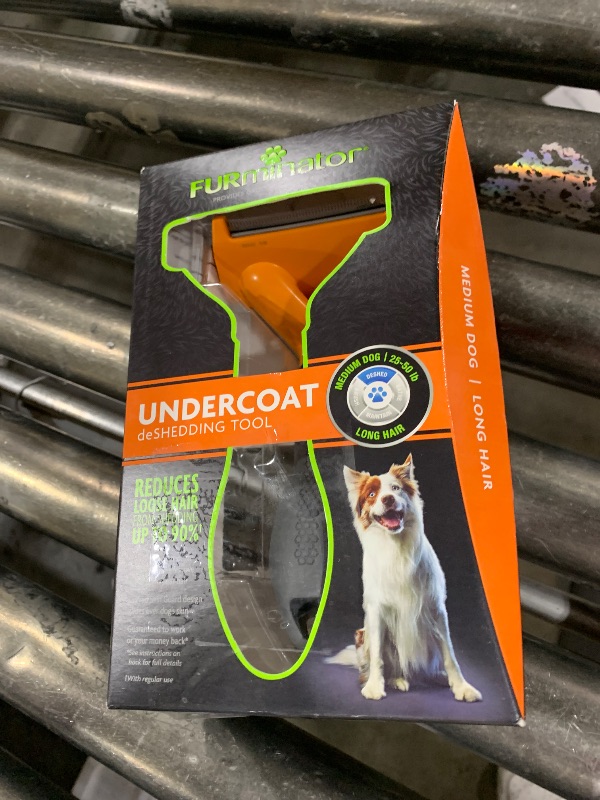 Photo 1 of FURminator Medium Dog Undercoat deShedding Tool, Long Hair, Reduces Loose Hair from Shedding