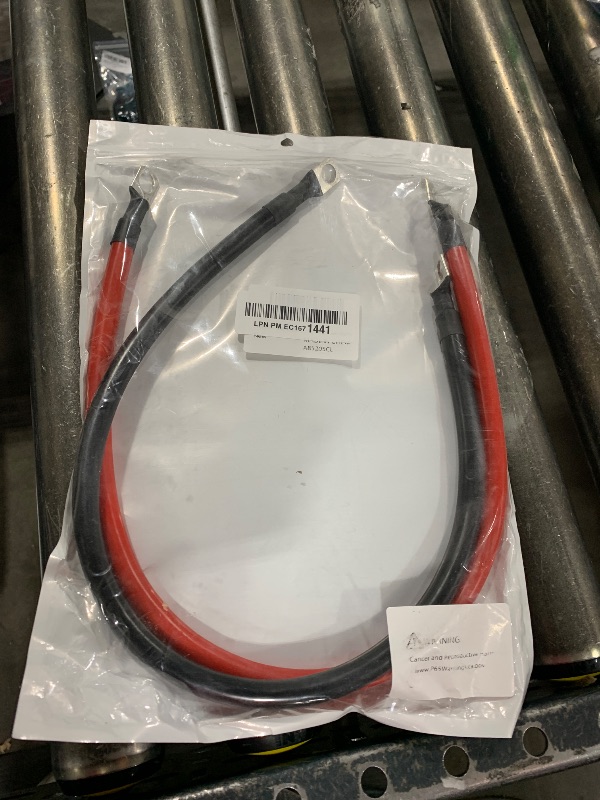 Photo 1 of 2 AWG Battery Cable 2AWG Gauge Pure Copper Battery Inverter Cables with 3/8 in Lugs Both Ends Power Inverter Wire Set for Automotive Solar Marine Boat RV Car Motorcycle Red and Black (2FT)