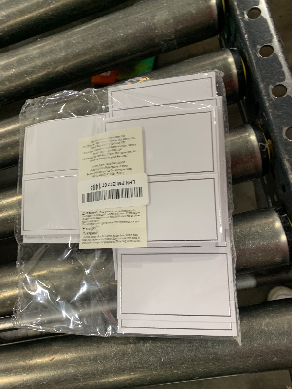 Photo 1 of 100 Pack Silver Foil Border Place Cards for Table Setting, 3.5 x 2 In Blank Name Cards for Wedding, Baby Showers, Banquets, Reserved Seating, Accessories for Events