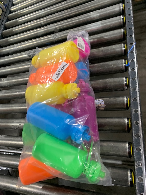 Photo 1 of Podzly 12 Neon Bright Colors Plastic Water Bottles - Fun for Every Occasion, Party Favor, Personalized Sports Bottle - Trendy Beach Companion, and Ultimate Summer Activities Present for Kids