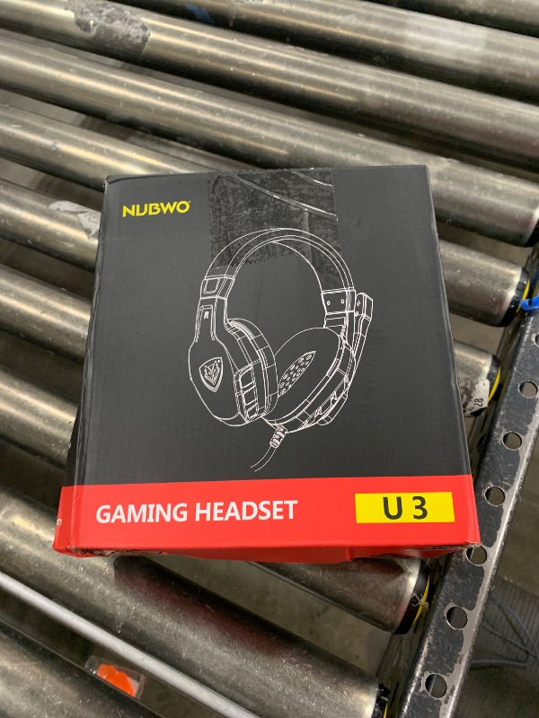 Photo 1 of NUBWO U3 Gaming Headset with Mic for PC, PS4, PS5, Xbox 1, Mac, Switch, Wired Over-Ear Gaming Headphones with Mic Clear Call, Lightweight & in-Line Control-Red