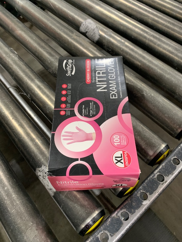 Photo 1 of SwiftGrip Disposable Gloves - Pink, Latex-Free, Powder-Free, 100-ct Box (XL) - Medical Exam & Cleaning Gloves